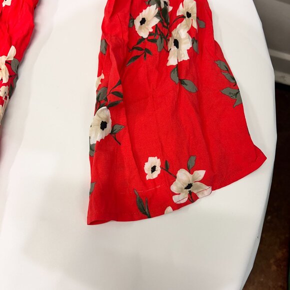 MSRP $64 Torrid Women's Size 2 (2X) Off the Shoulder Red Floral Pattern Dress - Picture 3 of 9